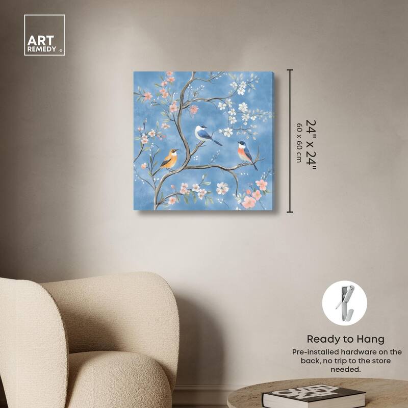 Birds in the Branches II Canvas by Art Remedy, Gallery Wrapped