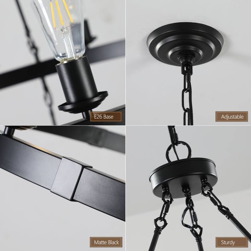 Modern 18-Light 2-Tier Large Wheel Black Chandelier Light Fixture