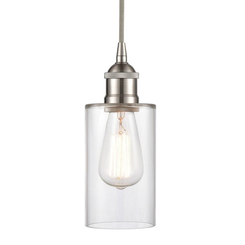 Innovations Lighting 616-1P-10-4 Clymer Pendant Clymer 4" Wide Mini - Brushed Satin Nickel / Clear