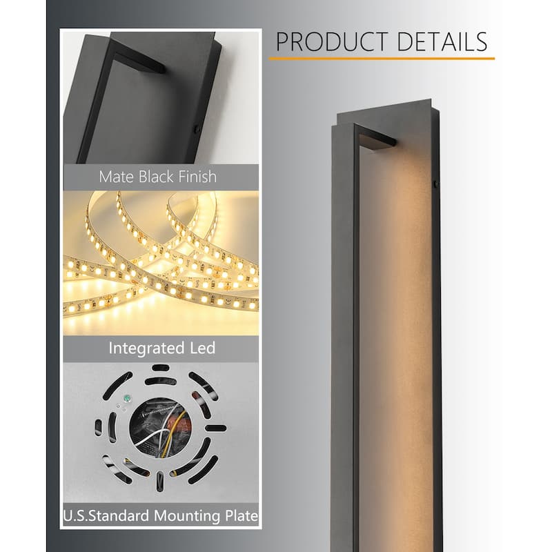 Long Modern Outdoor LED Wall Sconce