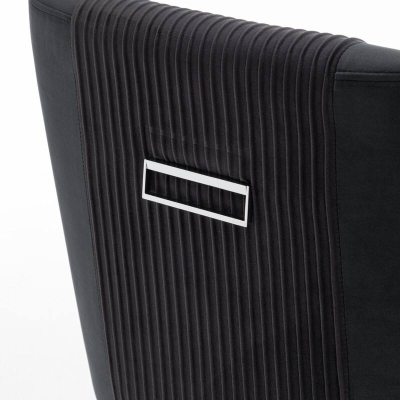 Modern Contempoary Velvet Dining Chair Set of 2 with Metal Frame Legs and Back Pull