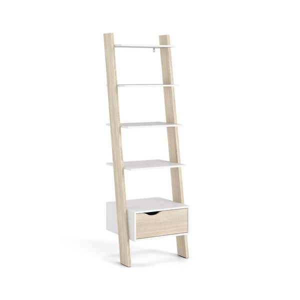 slide 1 of 16, Carson Carrington Kristiansund White Oak Stair Bookcase White/Oak Structure