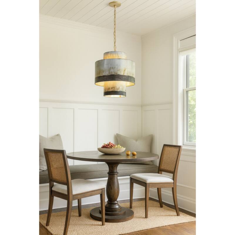 Varaluz Cannery 4-Light Tall Pendant - Ombre Galvanized