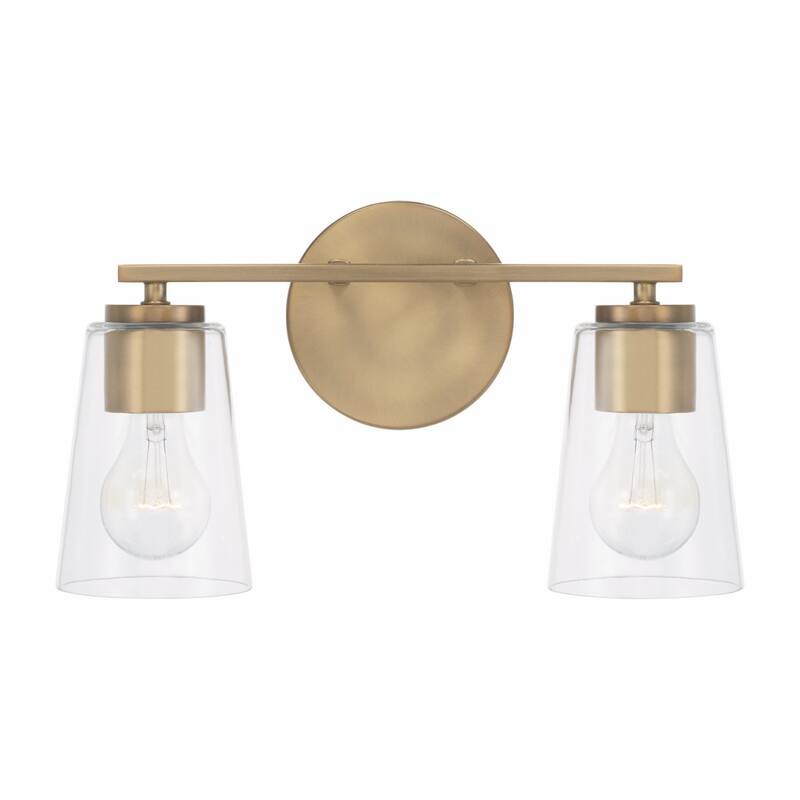 Portman 2-light Bath/ Vanity Fixture w/ Clear Glass