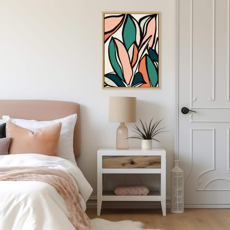 Kate and Laurel Sylvie Fanciful Ficus 2 Framed Canvas by Alicia Bock