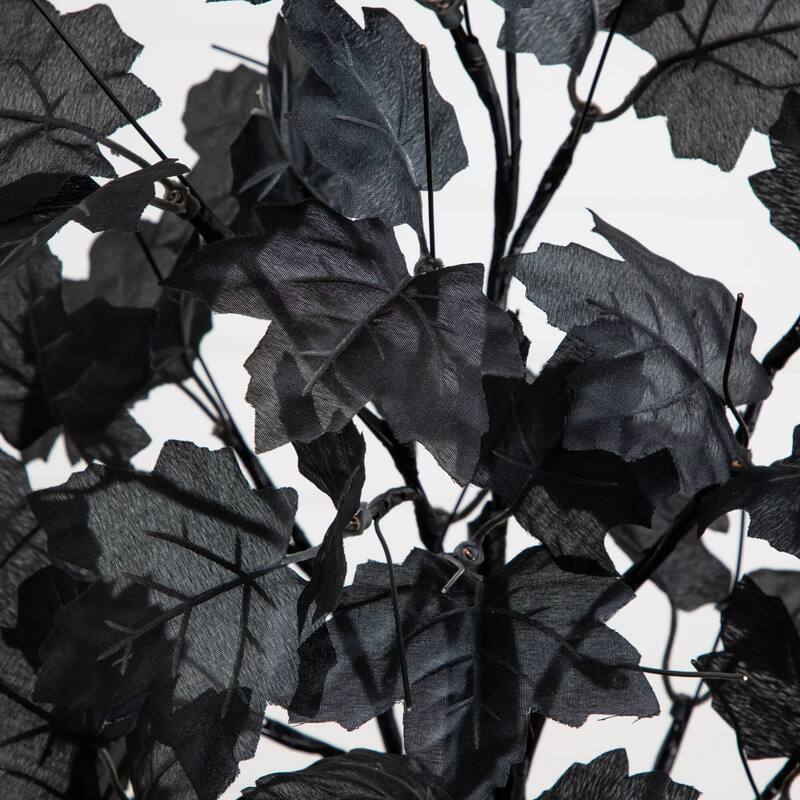 Pre-Lit Maple Artificial Halloween Black Tree - 2' - Orange and Purple LED Lights