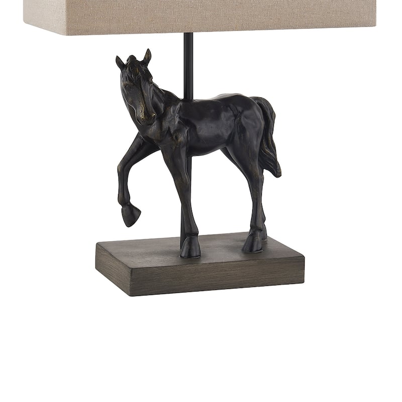 20.25"H Bronze Resin Horse Table Lamp With Shade - 12" x 7" x 20.25"