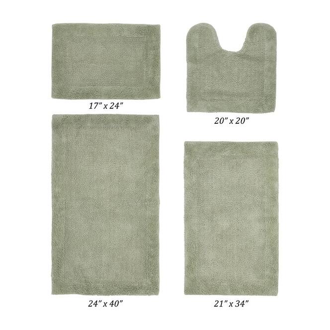 Better Trends Bath Rugs Set 100% Cotton Tufted Soft Water Absorbent Bathroom Rug for Shower, Sink Bath Mats Edge Collection