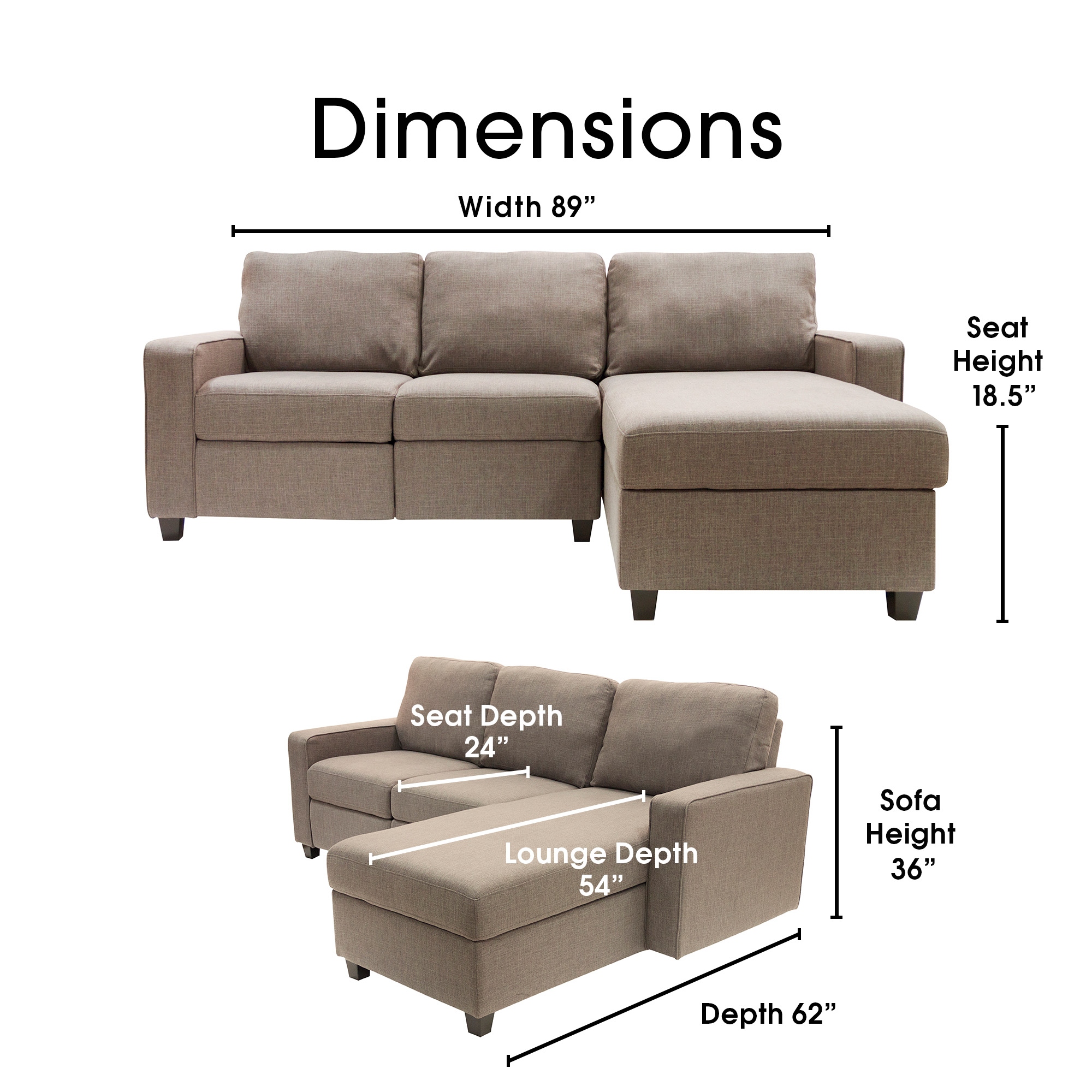 Serta Palisades Reclining Sectional Sofa with Storage Chaise