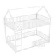 preview thumbnail 20 of 18, Twin Over Twin Metal Floor Bunk Bed with Safety Guardrails and Roof Design for Kids, House Shaped Bunk Bed Frame