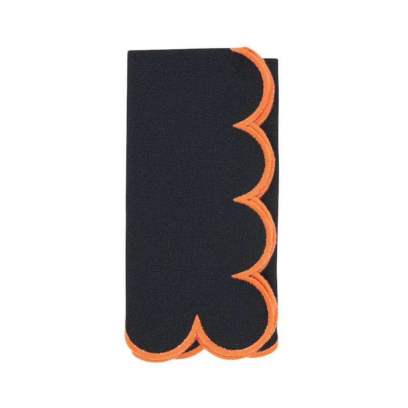 Sweet Edge Scalloped Napkin (Set of 4) - 20"x20" - Black