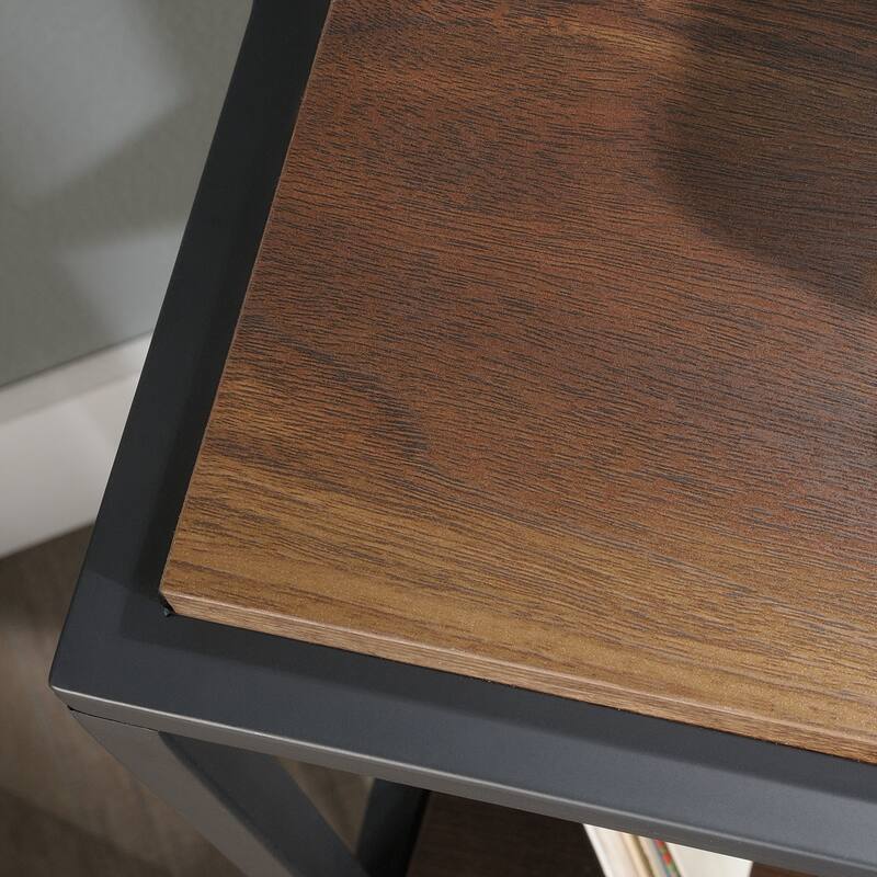 Wood Accent Storage with Tilted Shelves - 25.12" W x 18.50" D x 36.81" H