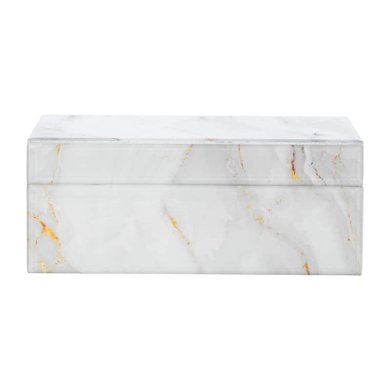 Modern Statement Decorative Box with Abstract Finish and Lid