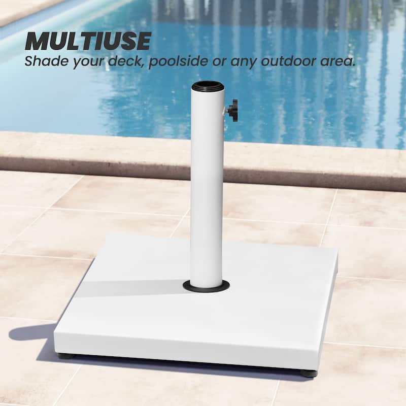 Outdoor 42/55 lbs Square Cement Concrete Umbrella Base Holder Weighted Stand for Market Umbrella