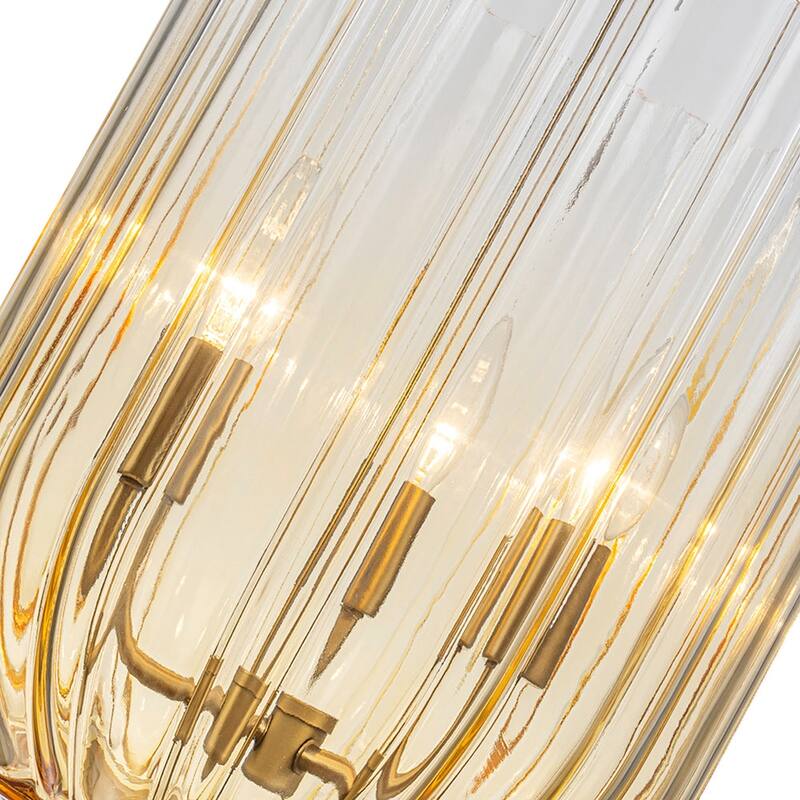 3-Light Midcentury Gradient Striped Wineglass-shape Pendant - 11.0 in