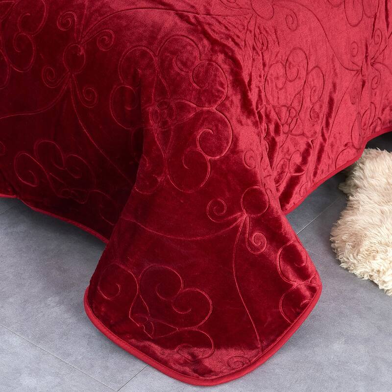 Queen Embossed Mink Flannel Blanket