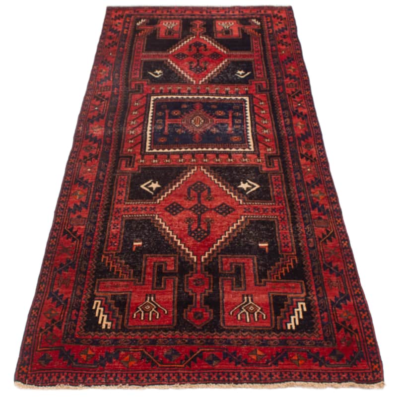 ECARPETGALLERY Hand-knotted Konya Anatolian Navy, Red Wool Rug - 4'3 x 10'8