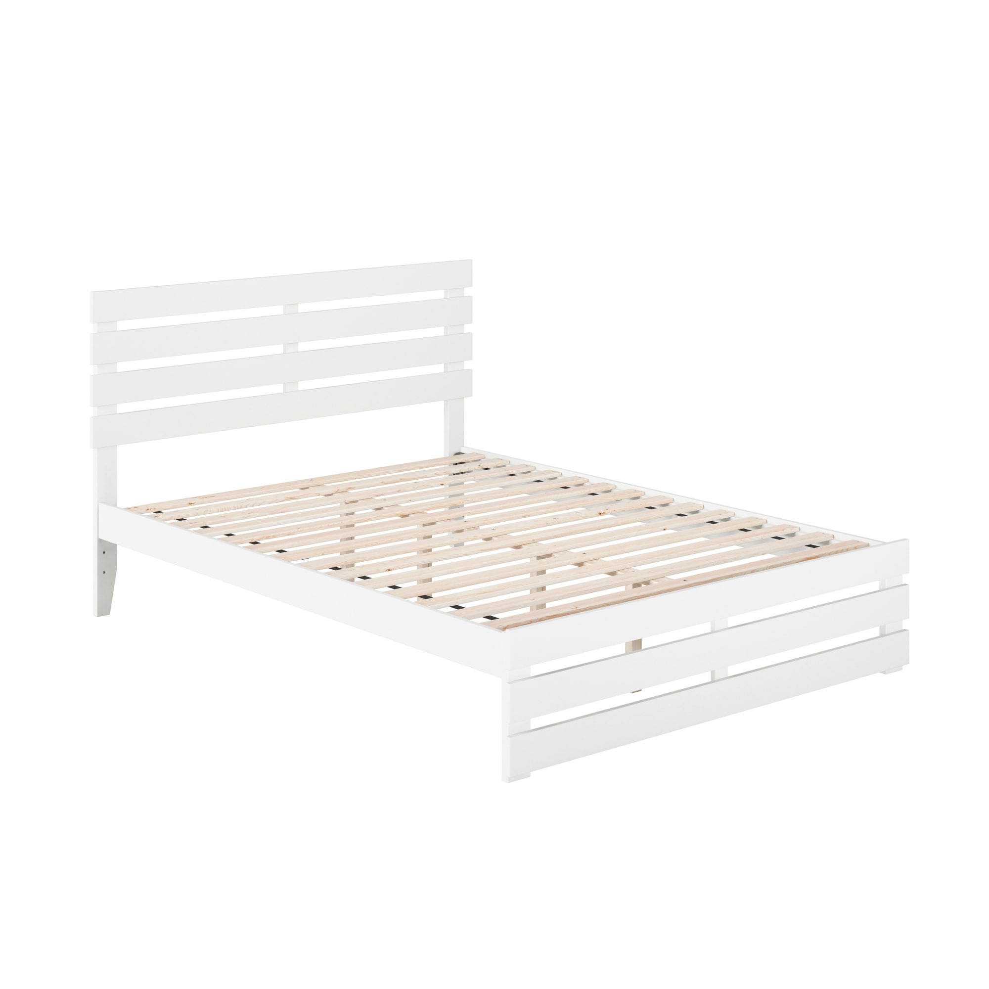 Oxford Queen Platform Bed with Matching Footboard in White