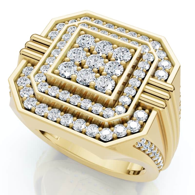 1 3/4Ct Diamond Men's Anniversary Ring White, Yellow, or Rose Gold Lab Grown