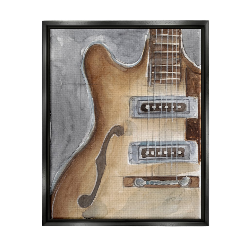 Stupell Electric Guitar Painting Framed Floater Canvas Wall Art Design by Ethan Harper
