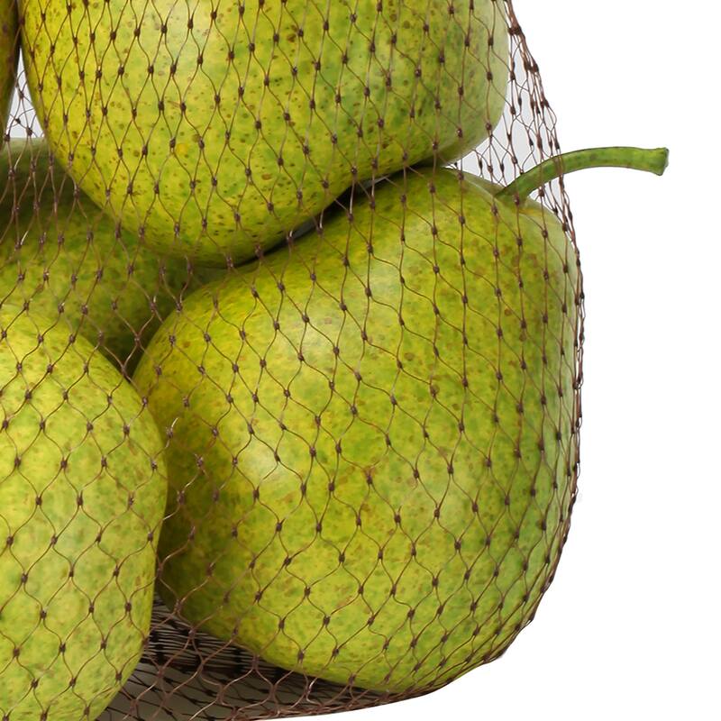 Decorative 6 Piece Artificial Pear in Plastic Net Bag, Green