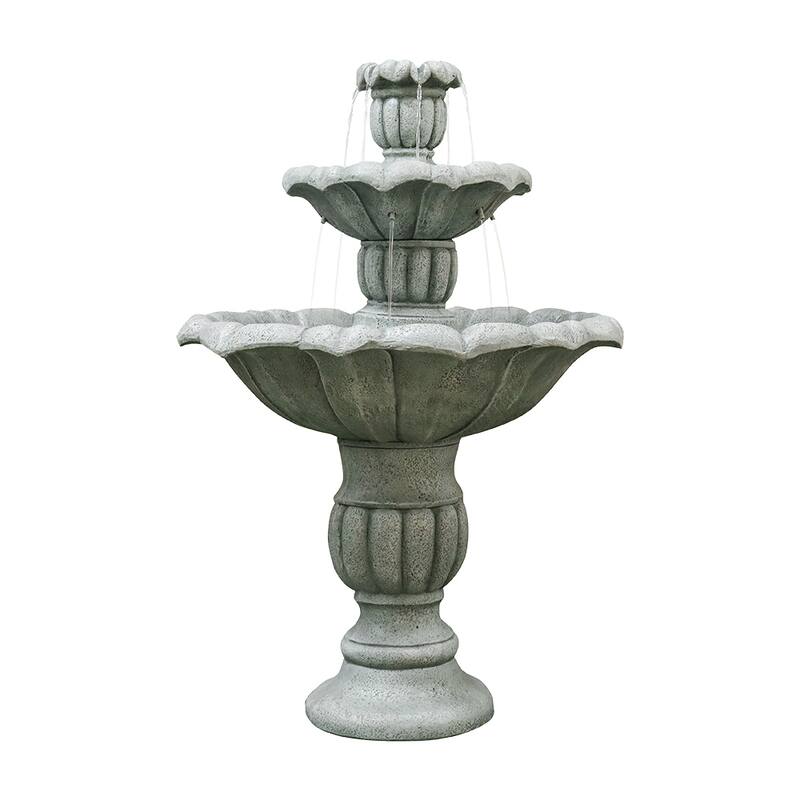 39In 3Tier Mediterranean Outdoor Water Fountain Concrete Construction