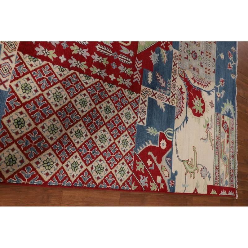 Traditional Kazak Oriental Area Rug Hand-Knotted Wool Carpet - 8'3" x 9'11"