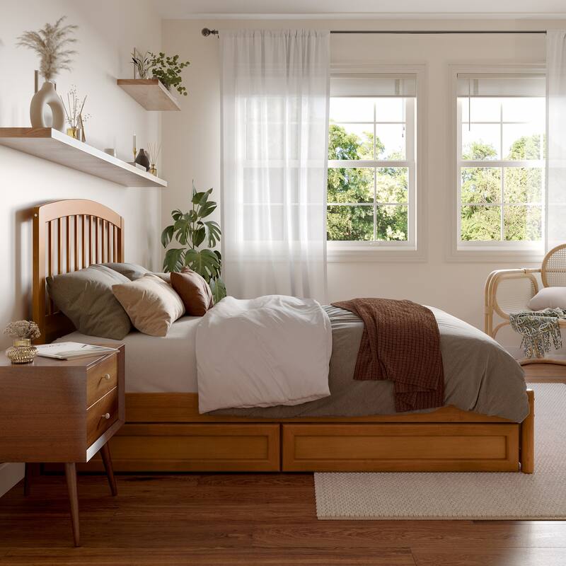 Lucia Platform Bed with Panel Footboard and Storage Drawers