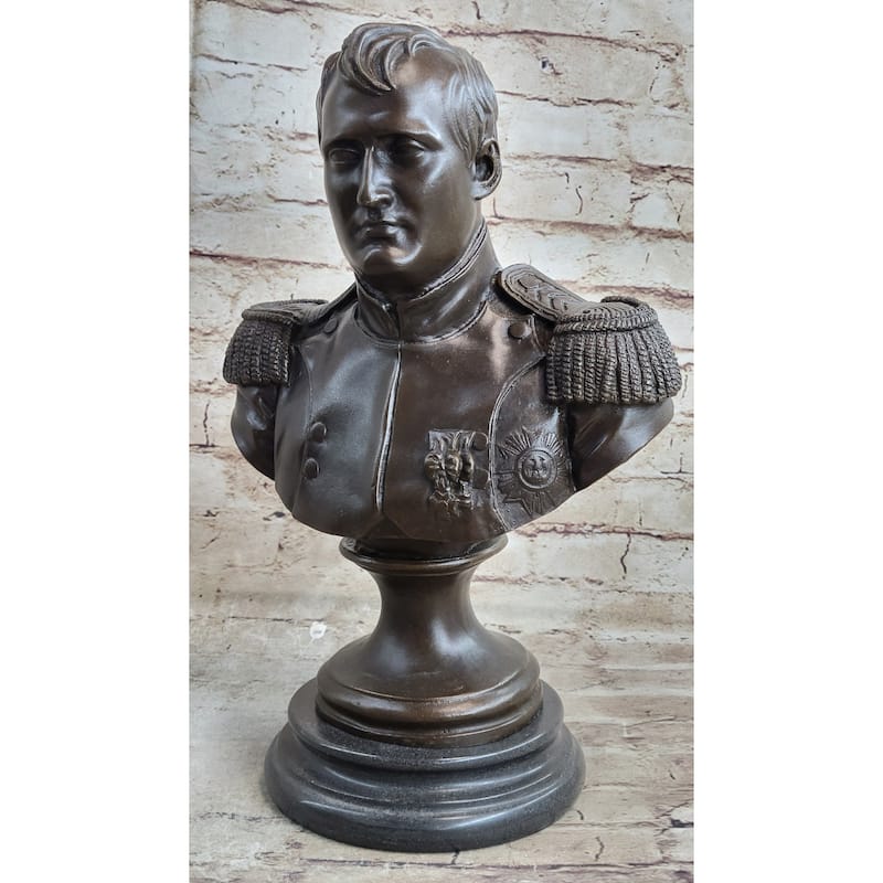 Bronze Metal Bust Statue Sculpture Of Napoleon Bonaparte French Decor Marble Base