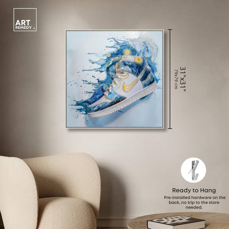 Starry Night Sneaker Splash Canvas by Art Remedy