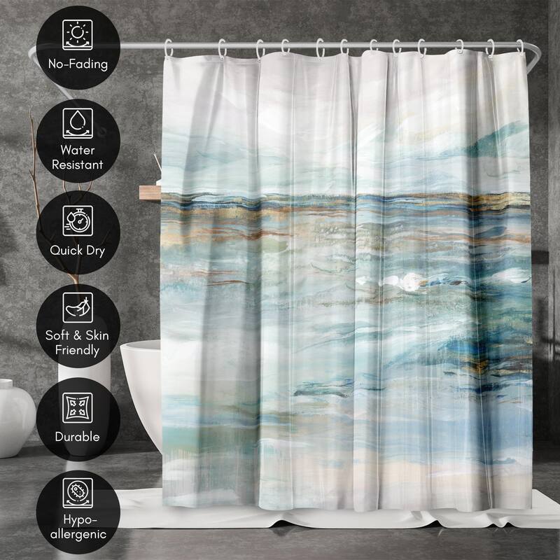 Serene Flora Shower Curtain, 72x72, Embroidered Transitional, Red