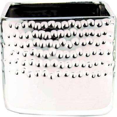Hammered Silver Color Planter