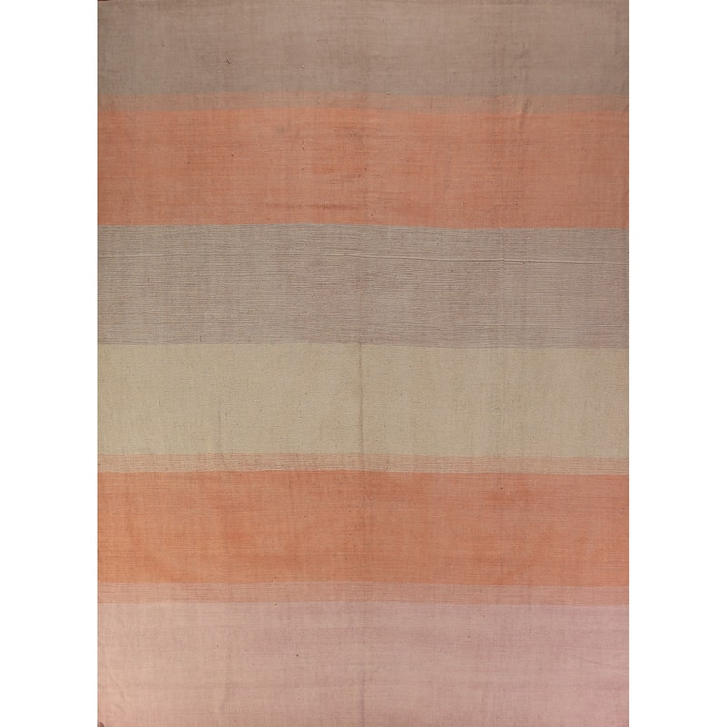 Nomadic Striped Kilim Oriental Area Rug Flatweave Wool Carpet - 9'0"x 11'8"