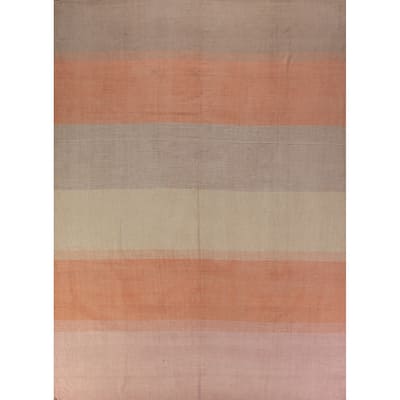 Nomadic Striped Kilim Oriental Area Rug Flatweave Wool Carpet - 9'0"x 11'8"