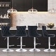 preview thumbnail 68 of 125, Velvet Upholstered Nailheads Tufted Swivel Bar Stools (Set of 6) Black SliverBase Set of 4