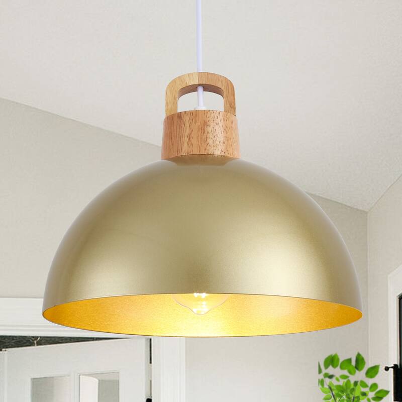 1-Light Pendant Light with Dome Shape, Classic Semi Flush Mount Chandelier for Dining Room Living Room Bedroom Kitchen
