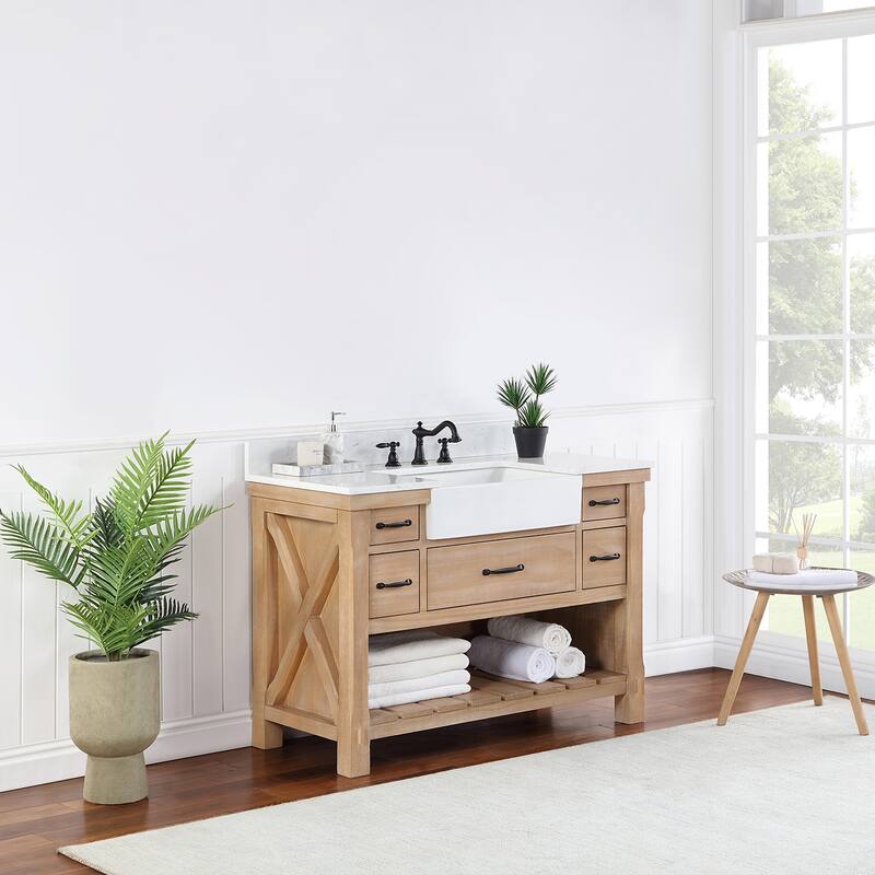 Villareal Bath Vanity with Composite Stone Top without Mirror