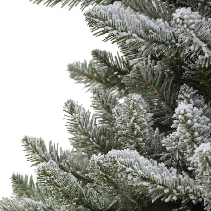Puleo International 7.5 ft. Pre-Lit Flocked Royal Majestic Artificial Christmas Tree