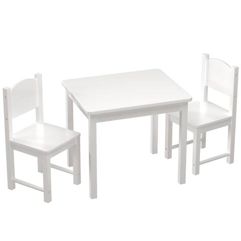 Timy Students Kids 3 PcsTable and Chairs Set Wooden Children's Furniture for Arts and Activity for Ages 3-8