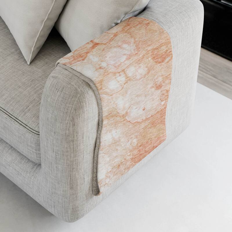 Premium Machine Washable Abstract Modern Sherpa Throw Blanket - Coral - 4'2" x 5'10"