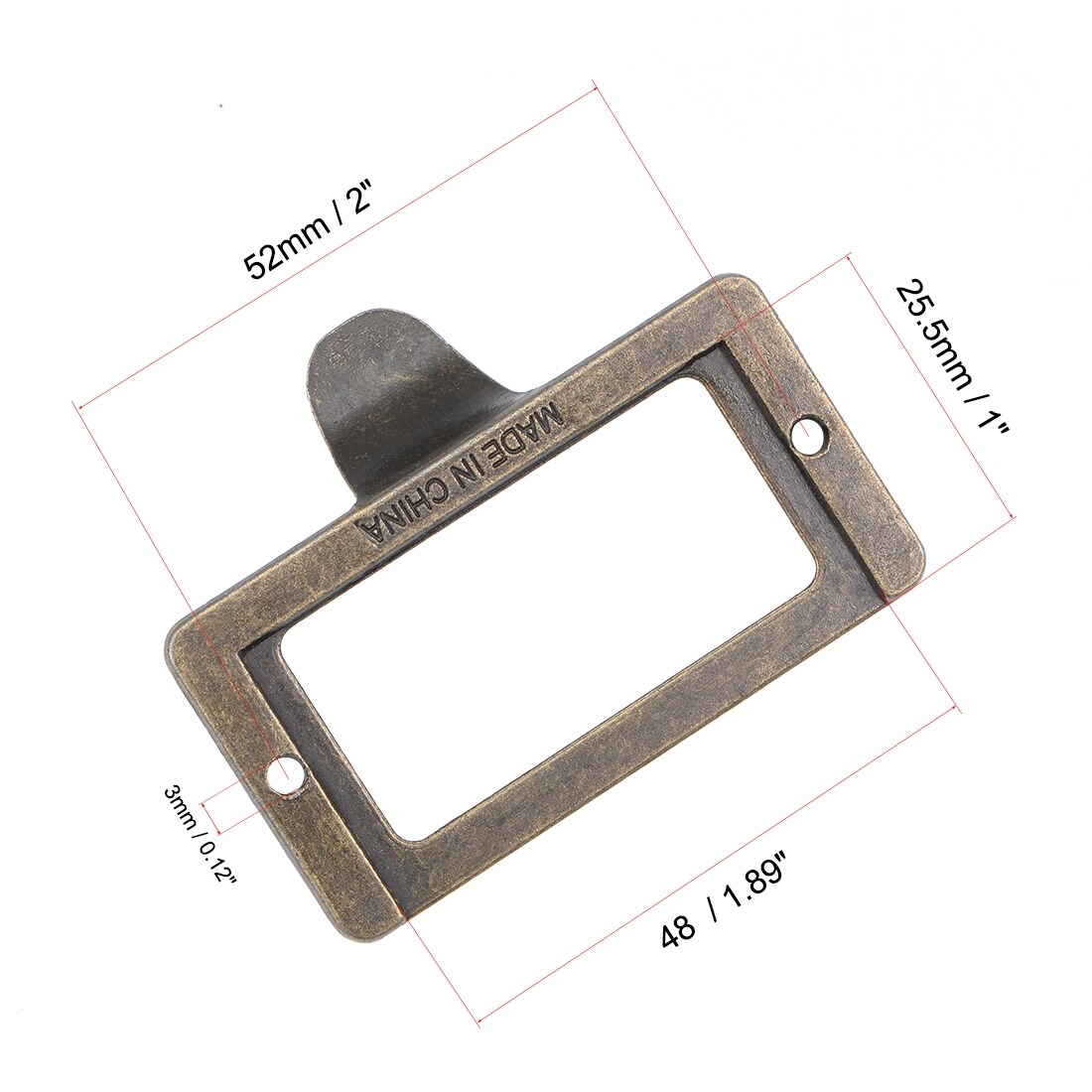 2Pcs Label Holders Drawer Pulls Zinc Alloy Label Frame Card ...