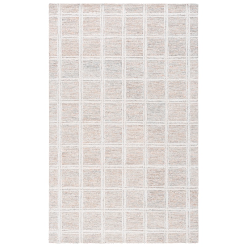 SAFAVIEH Handmade Pine Sandorne Modern & Contemporary Wool Rug - 5' x 8' - Rust/Ivory