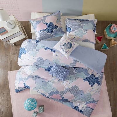 Intelligent Design Kids Bliss Blue Cotton 5-piece Duvet Cover Set