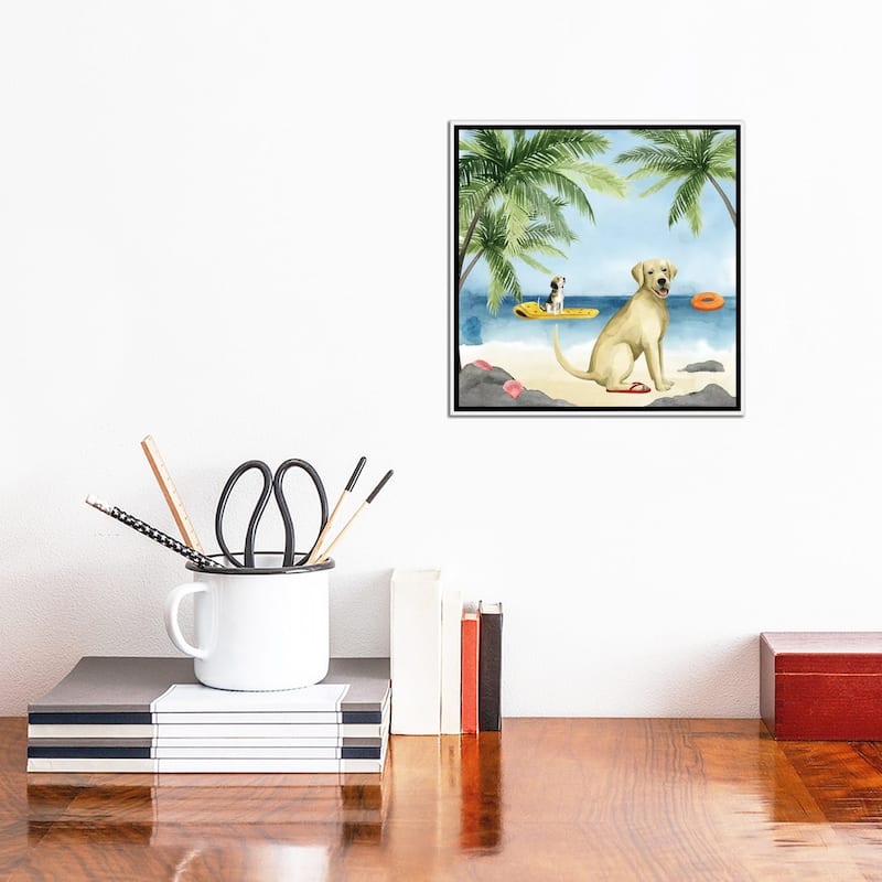 iCanvas "Dogs on Deck II" by Grace Popp Framed Canvas Print