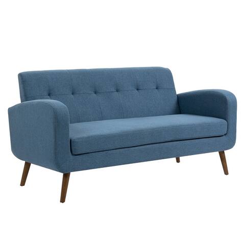 Porthos Home Soley Loveseat Small Sofa Couch, Fabric, Rubberwood