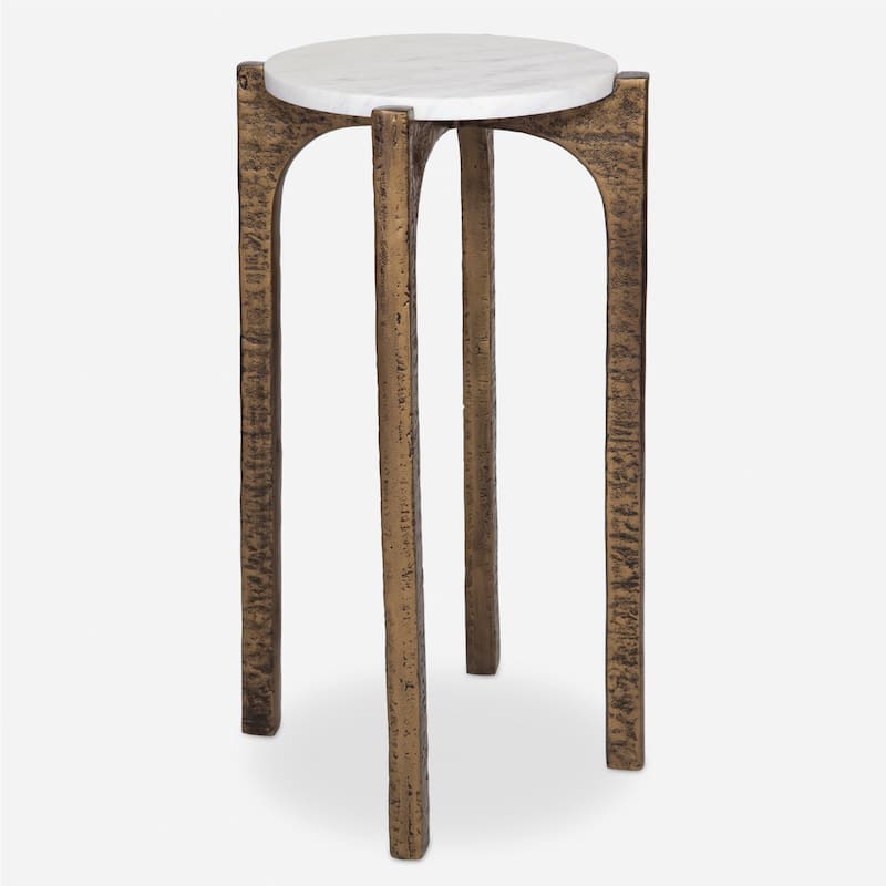 Cast Aluminum Drink Table - 22" - Antique Brass Finish