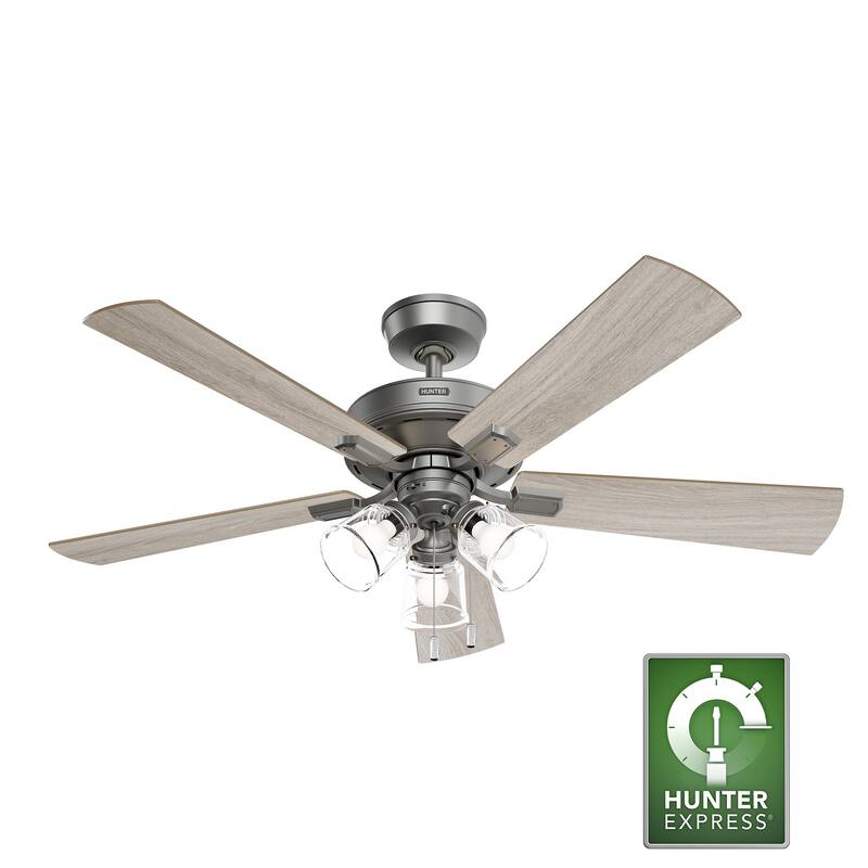 Hunter 52" Crestfield Ceiling Fan w/ LED Light Kit, Pull Chain - Farmhouse, Transitional - EASY INSTALLATION!