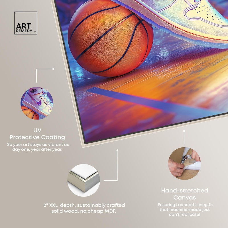 Neon Basketball Court Canvas by Art Remedy