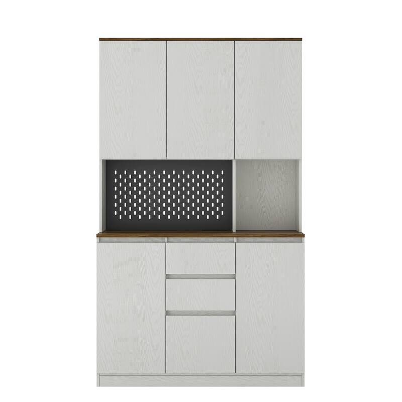 GDFStudio - Hadley 72" Farmhouse Bar MDF Cabinet with Sliding Barn Door, Kitchen Buffet and Coffee Bar Sideboard