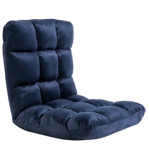 Adjustable Floor Chair with Back Support Folding Padded Sofa Chair - 19.70 x 19.70 x 19.70